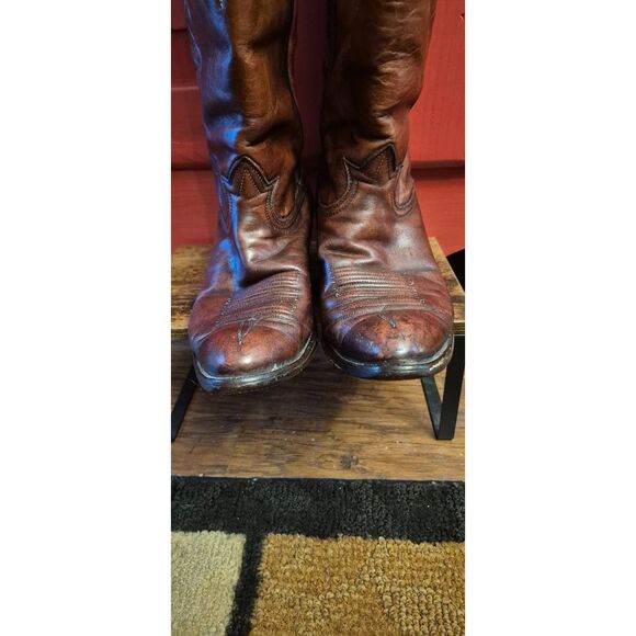 Vintage Tony Lama Size Mens 6.5 Cognac Brown Leather Cowboy Boots 5084 USA main image 8